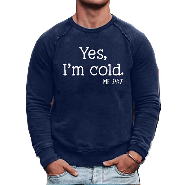 

Men's Sweatshirt Pullover Graphic Letter Print Sports Outdoor Casual Daily Hot Stamping Basic Casual Hoodies Sweatshirts Blue White Black