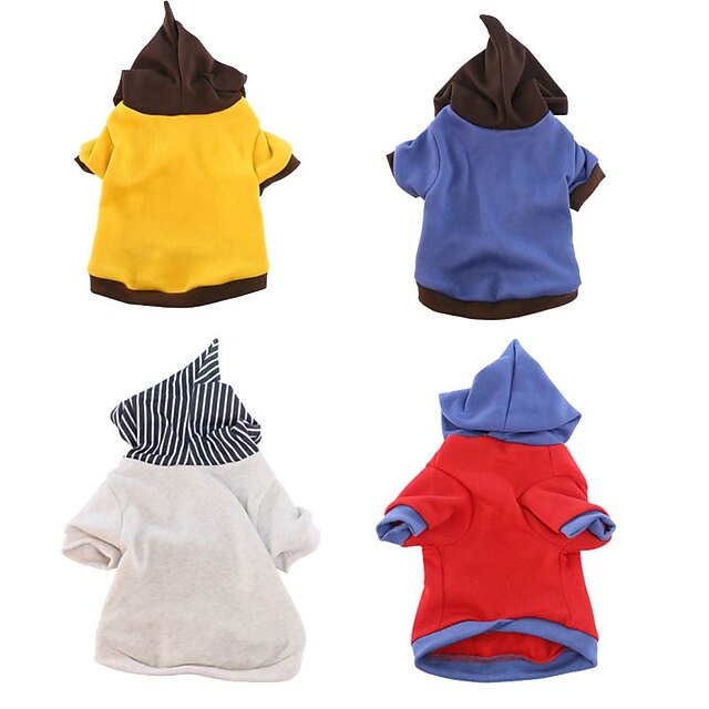 

Dog Cat Hoodie Solid Colored Color Block Adorable Cute Dailywear Casual / Daily Dog Clothes Puppy Clothes Dog Outfits Blue White Red Costume for Girl and Boy Dog Cotton S M L XL XXL