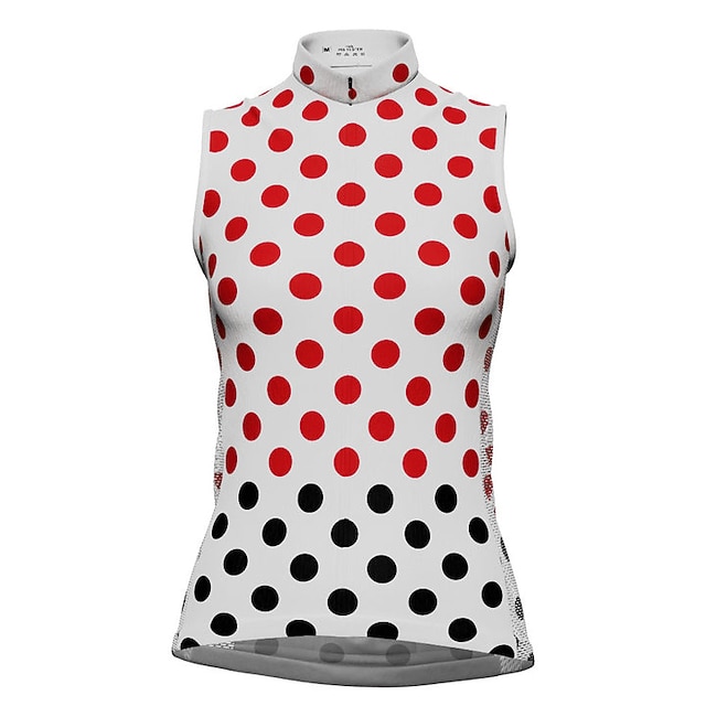 

21Grams Women's Sleeveless Cycling Vest Summer Spandex Red Polka Dot Bike Top Mountain Bike MTB Road Bike Cycling Quick Dry Moisture Wicking Sports Clothing Apparel / Stretchy / Athleisure