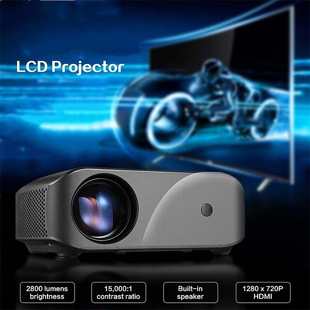  F10 LED Mini Projector Auto focus Keystone Correction WiFi Bluetooth Projector Video Projector for Home Theater 720P (1280x720) 2000~2999 lm Android 9.0 Compatible with HDMI USB TV Stick