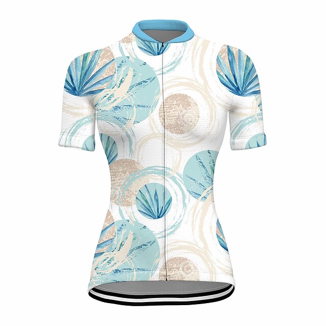 

21Grams Women's Short Sleeve Cycling Jersey Summer Spandex White Floral Botanical Bike Top Mountain Bike MTB Road Bike Cycling Quick Dry Moisture Wicking Sports Clothing Apparel / Stretchy