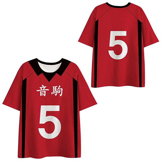 

Inspired by Haikyuu Nekoma high school T-shirt Cartoon 100% Polyester Anime Harajuku Graphic Kawaii T-shirt For Men's / Women's / Couple's