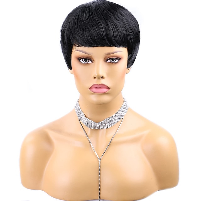 Beauty & Hair Wigs & Hair Pieces | Piexie Cut Wigs for Women Short Black Wigs For Black Women Short Layered Wavy Pixie Cut Wigs 