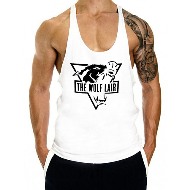 

Men's Tank Top Vest Undershirt Graphic Rabbit Crew Neck Street Casual Print Sleeveless Tops Cotton Lightweight Fashion Breathable Comfortable Blue White Black / Summer