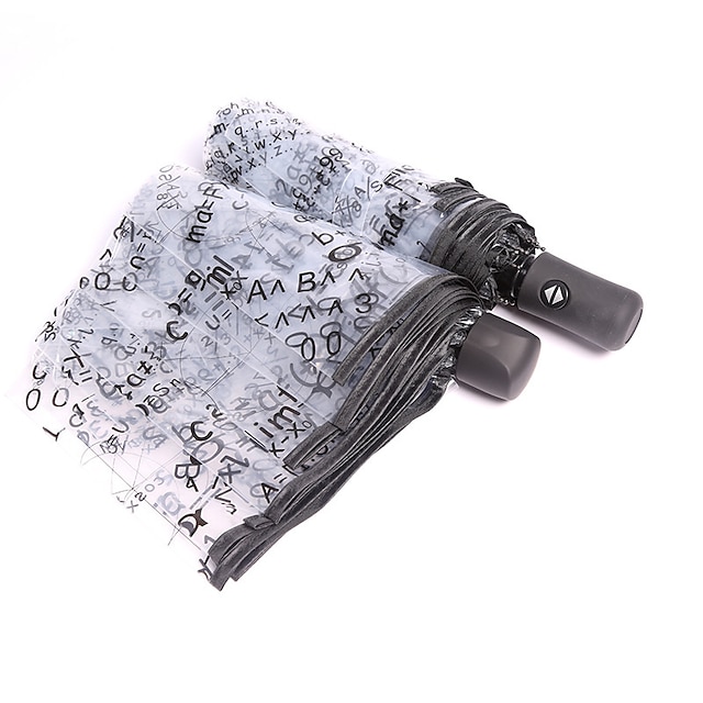 

Function Transparent Umbrella Automatic Opening and Closing Portable Student Umbrella Unisex Folding Three-fold Umbrella Sunny Rain Net Red Umbrella