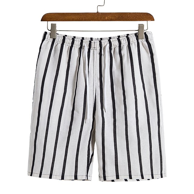 

Men's Shorts Chino Shorts Pocket Print Knee Length Pants Casual Holiday Inelastic Stripe Lightweight Outdoor Mid Waist Slim Rainbow S M L XL XXL / Summer