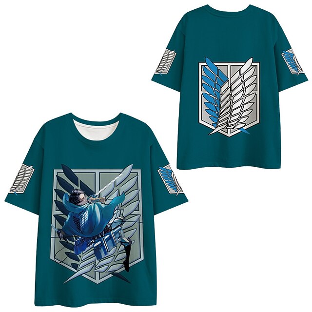 

Inspired by Attack on Titan Levi·Ackerman T-shirt Cartoon 100% Polyester Anime Harajuku Graphic Kawaii T-shirt For Men's / Women's / Couple's