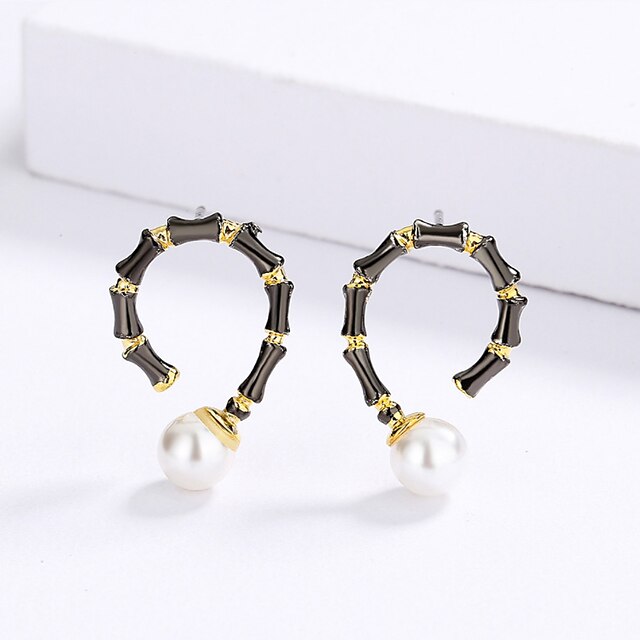 Shoes & Bags Fashion Accessories | Womens Ivory Pearl Earrings Geometrical Botanical Unique Design Natural Fashion Vintage Europ