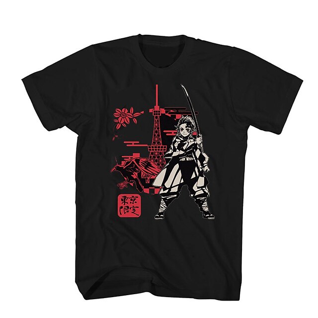 

Inspired by Demon Slayer: Kimetsu no Yaiba Kamado Tanjiro T-shirt Cartoon 100% Polyester Anime Harajuku Graphic Kawaii T-shirt For Men's / Women's / Couple's