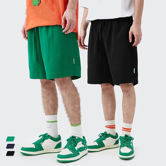 

Men's Stylish Casual / Sporty Shorts Elastic Waist Knee Length Pants Sports Outdoor Daily Micro-elastic Solid Color Comfort Breathable Mid Waist Green Blue Black S M L XL