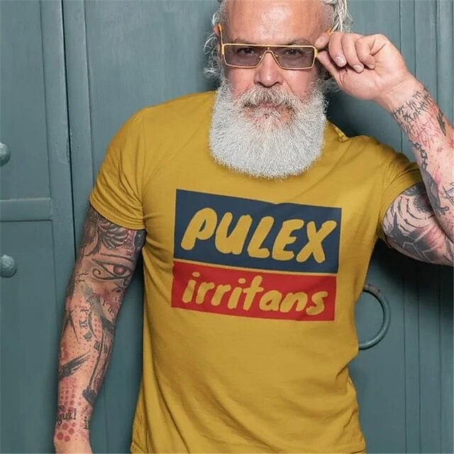 

Men's T shirt Hot Stamping Graphic Letter Crew Neck Casual Daily Print Short Sleeve Tops Lightweight Fashion Big and Tall Sports Yellow