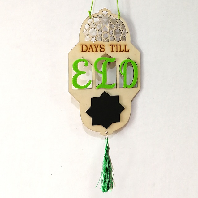 Home & Garden Home Decor | Wooden calendar listing Eid al Fitr countdown blackboard listing home decoration wooden craft gifts -