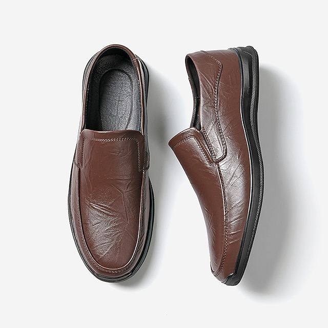 

Men's Unisex Trainers Athletic Shoes Leather Loafers Sporty Athletic Water Shoes Elastic Fabric Black Brown Summer