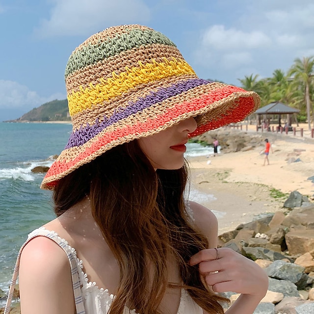 

Simple Solid Color Straw Hats / Straw Hats with Split Joint 1pc Party / Evening / Holiday Headpiece