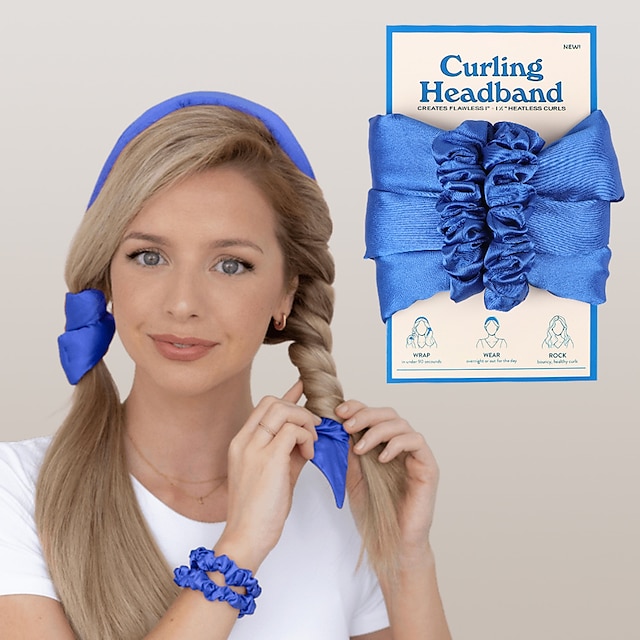 Women  Curlers For Long Hair Heatless Curling Rod Headband Sleeping Soft Rubber Hair Rollers Curling Ribbon and Rods for Natural Hair