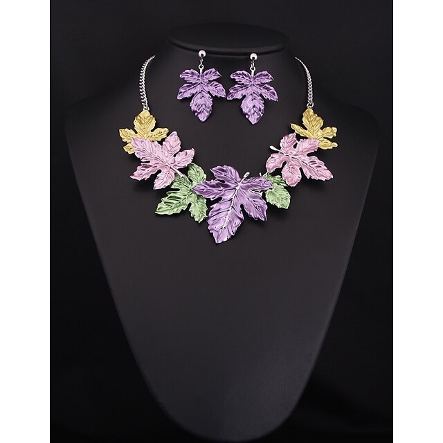 Shoes & Bags Fashion Accessories | Womens Bridal Jewelry Sets Geometrical Leaf Holiday Earrings Jewelry Green / Rainbow For Part