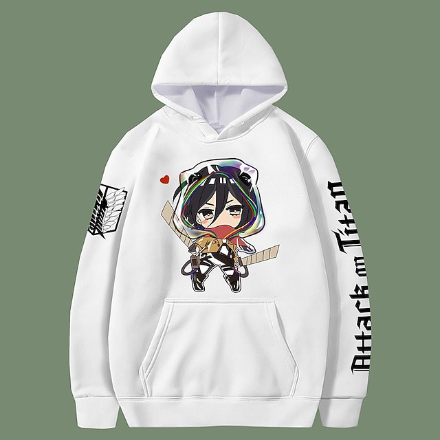 

Inspired by Attack on Titan Mikasa Ackermann Hoodie Anime 100% Polyester Anime Harajuku Graphic Kawaii Hoodie For Men's / Women's / Couple's