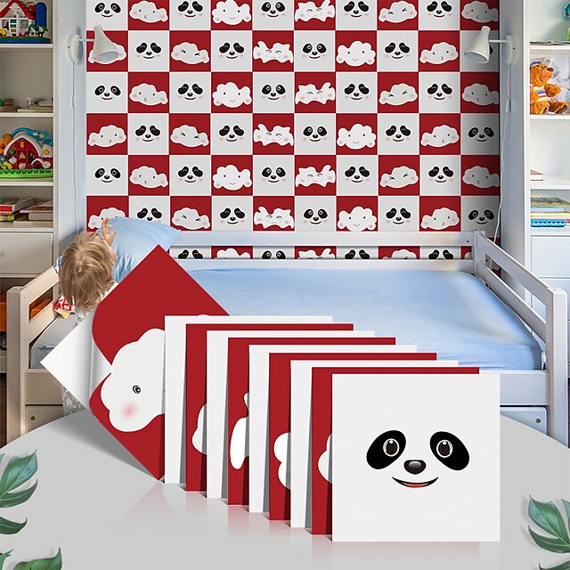 

Cartoon Panda Kitchen Thickened Tile Self-adhesive Paper Bathroom Oil-proof Waterproof Removable Wall Stickers Floor Stickers