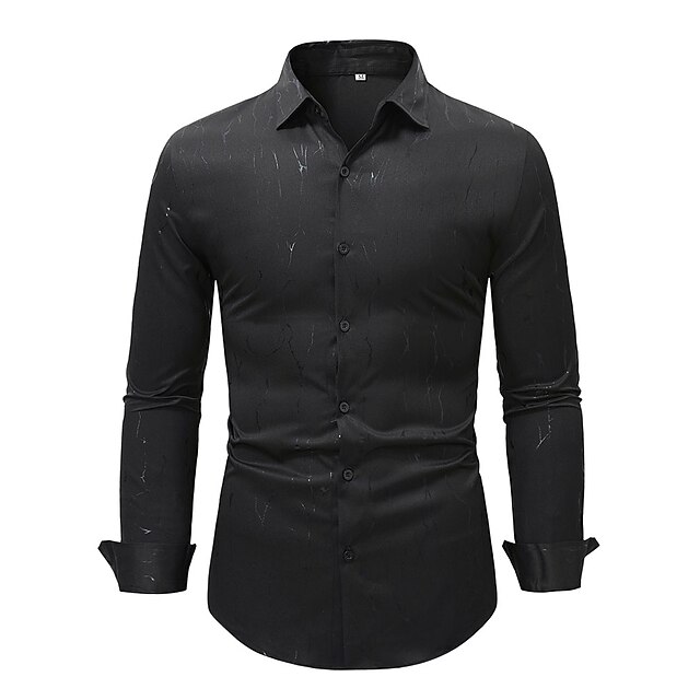 

Men's Shirt Print Lightning Crack Button Down Collar Casual Daily Print Long Sleeve Tops Simple Lightweight Basic Casual Black