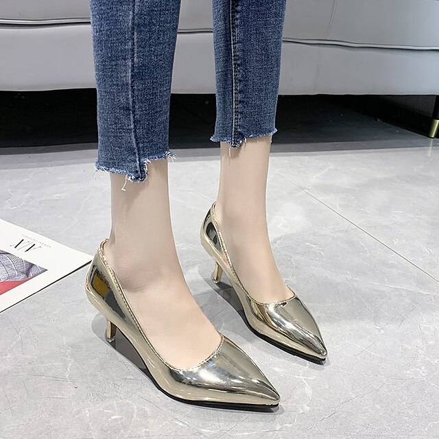 

Women's Heels High Heel Synthetics Loafer Gold Silver