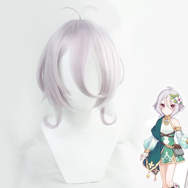 

Princess Connect! Re:Dive Cosplay Cosplay Wigs Women's Asymmetrical / Heat Resistant Fiber Bouncy Curl Gray Teen Adults' Anime Wig