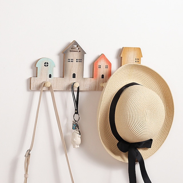 

Hole-free Color House Style Coat Hook On The Wall Behind The Door Creative Home Bedroom Wall Decoration Hook