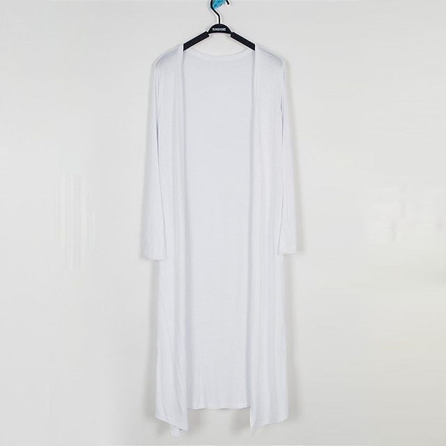 

Women's Plus Size Coat Plain Causal Holiday Long Sleeve V Neck Long Spring Summer Green White Black One Size
