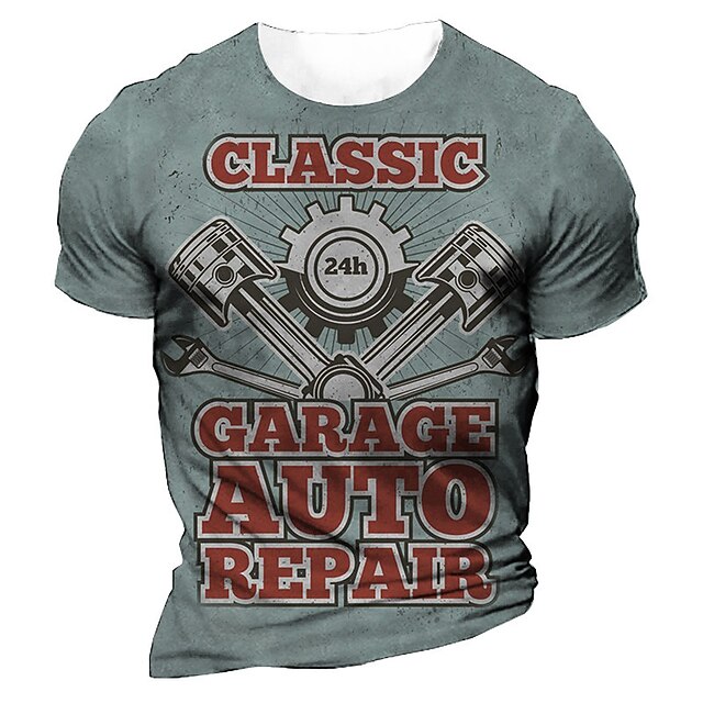 

Men's Unisex T shirt 3D Print Graphic Prints Machine Crew Neck Street Daily Print Short Sleeve Tops Casual Vintage Designer Big and Tall Blue