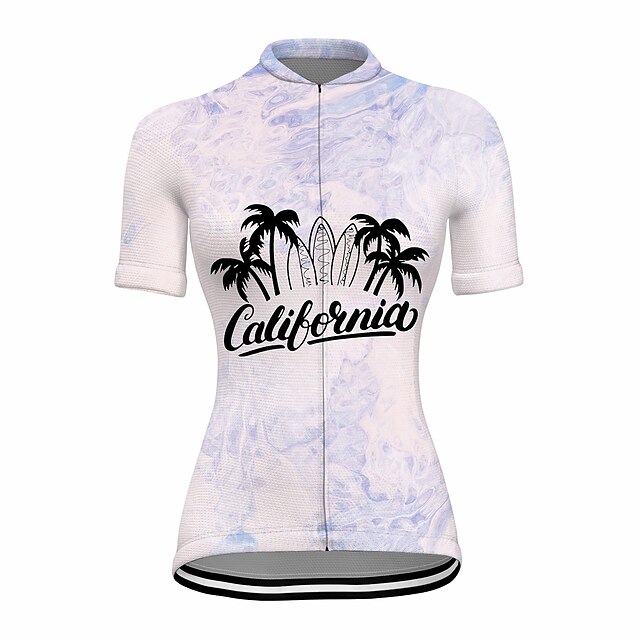 

21Grams Women's Short Sleeve Cycling Jersey Summer Spandex White California Republic Bike Top Mountain Bike MTB Road Bike Cycling Quick Dry Moisture Wicking Sports Clothing Apparel / Stretchy