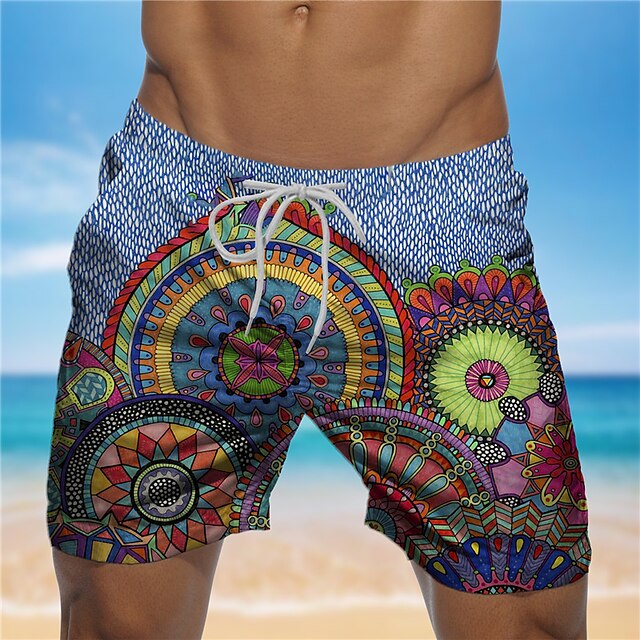 

Men's Designer Streetwear Shorts Board Shorts Swim Trucks 3D Print Elastic Drawstring Design Short Pants Casual Daily Micro-elastic Graphic Flower / Floral Breathable Soft Mid Waist Blue S M L XL XXL