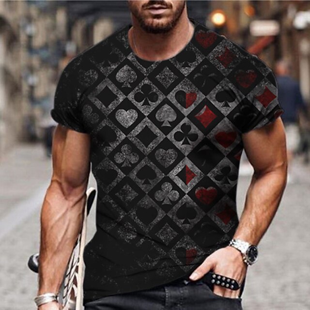 

Men's Unisex T shirt 3D Print Graphic Prints Tartan Crew Neck Street Daily Print Short Sleeve Tops Casual Designer Big and Tall Sports Black