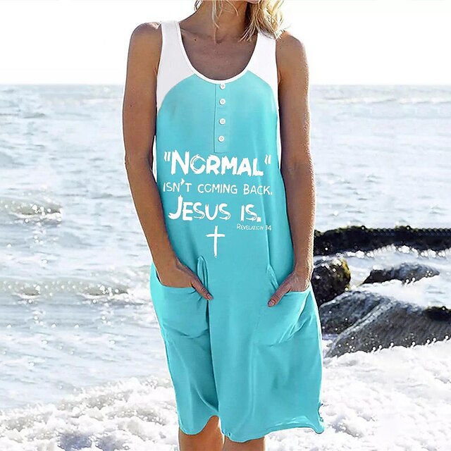 

Women's Romper Pocket Print Floral U Neck Casual Street Daily Regular Fit Sleeveless Blue S M L Spring