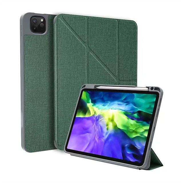 

Tablet Case Cover For Apple iPad 10.2'' 9th 8th 7th iPad Pro 12.9'' 5th iPad mini 6th Portable Pencil Holder Shockproof Solid Colored TPU
