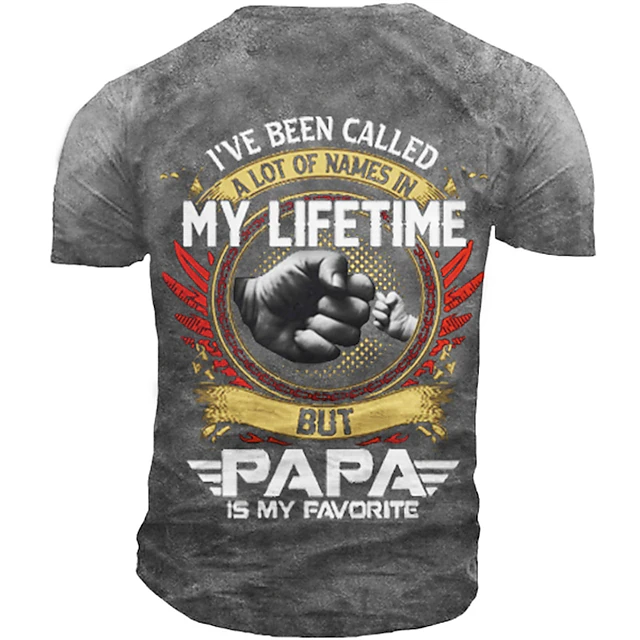 Men's Graphic T-Shirt: 'Papa Is My Favorite' Family & Relationships Tee, Ideal Father's Day Gift for Dads & Grandfathers 6