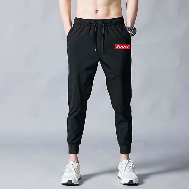 

Men's Casual / Sporty Streetwear Chinos Sweatpants Leg Drawstring Full Length Pants Party Going out Micro-elastic Solid Color Letter Breathable Outdoor Mid Waist 1 2 3 4 5 M L XL XXL 3XL