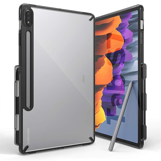 

Tablet Case Cover For Samsung Galaxy Tab S8 (2022) / S7 (2020) Built-in Stylus S Pen Holder - Clear Transparent