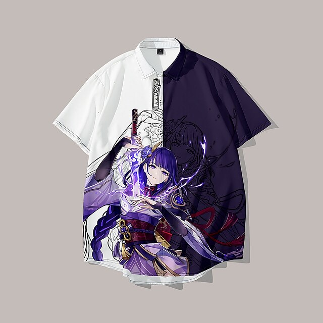 

Inspired by Genshin Impact Beelzebul Cartoon Manga Terylene Anime Harajuku Graphic Kawaii Top For Men's