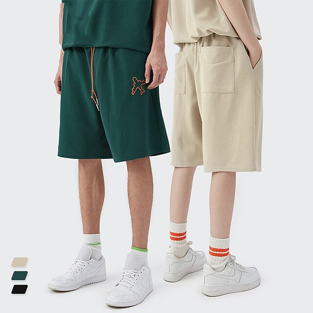 

Men's Stylish Casual / Sporty Shorts Elastic Waist Knee Length Pants Sports Outdoor Daily Micro-elastic Solid Color Comfort Breathable Mid Waist ArmyGreen Black Apricot S M L XL