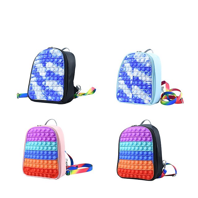 

1 pcs Multi-Color Backpack Silicone Push Its Bubble Fidget Toys Student Backpack for Children Girls Pops Bags Antistress Sensory Toy