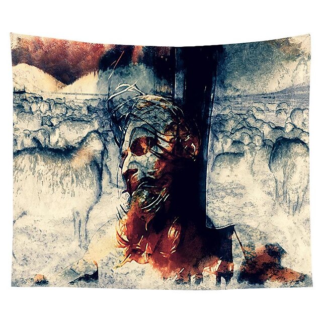 Home & Garden Home Decor | Cross Jesus Wall Tapestry Art Decor Blanket Curtain Hanging Home Bedroom Living Room Dorm Decoration 