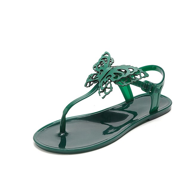 

Women's Sandals Flat Sandals Flat Heel Round Toe Casual Daily Synthetics Buckle Spring Summer Green White Black