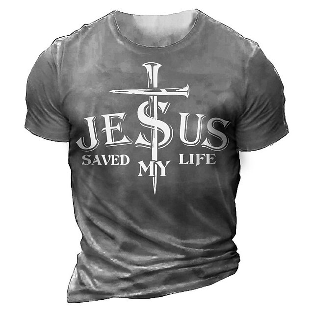 

Men's T shirt 3D Print Graphic Letter Crew Neck Casual Daily Print Short Sleeve Tops Fashion Classic Comfortable Big and Tall Green Black Gray