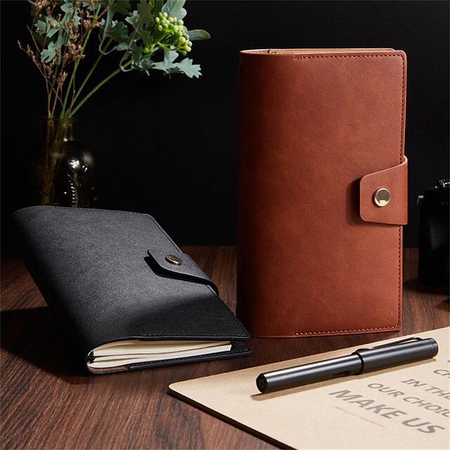 

Notebook Ruled A6 4.1×5.8 Inch Retro Aesthetic PU SoftCover Portable 200 Pages Notebook for Office Business