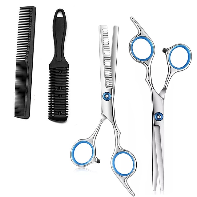  4pcs/set Hairdressing Scissors Hair Scissors Professional Hairdressing Scissors Cutting Thinning Scissors Barber Shear Accessories