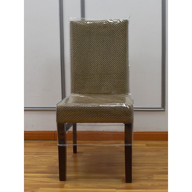  Huse de scaun din plastic cu spătar, husă de scaun transparent din pvc, husă de protecție pentru scaun de bucătărie impermeabilă pentru petrecere fără praf/murdărie/vărsare