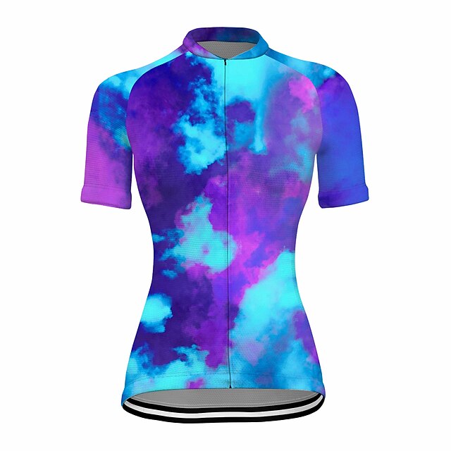 

21Grams Women's Short Sleeve Cycling Jersey Summer Spandex Purple Gradient Bike Top Mountain Bike MTB Road Bike Cycling Quick Dry Moisture Wicking Sports Clothing Apparel / Stretchy / Athleisure