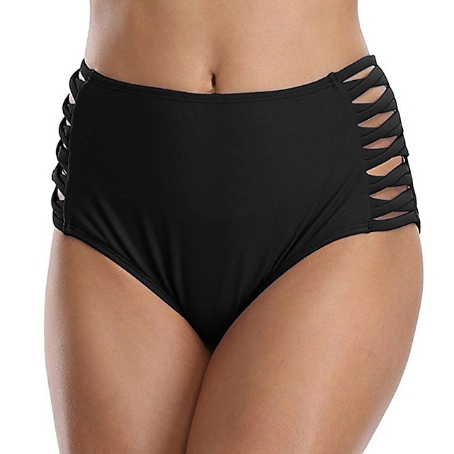 

Women's Swimwear Cover Up Swim Shorts Swimsuit High Waist Cut Out Pure Color Black Bathing Suits New Neutral Casual / Vacation / Modern