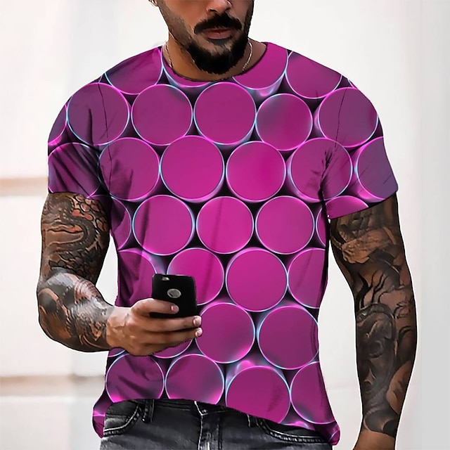 

Men's Tee T shirt 3D Print Graphic Round Neck Casual Daily 3D Print Short Sleeve Tops Fashion Designer Cool Comfortable Red
