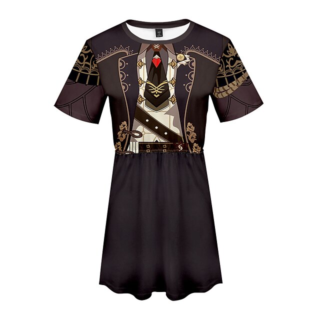 

Inspired by Genshin Impact Hutao Venti Dress Cartoon 100% Polyester Anime Harajuku Graphic Kawaii Dress For Women's