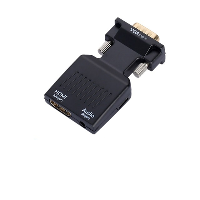  Adaptateur convertisseur compatible vga vers hdmi 1080p adaptateur vga hdmi pour ordinateur portable vers hdtv projecteur convertisseur audio vidéo